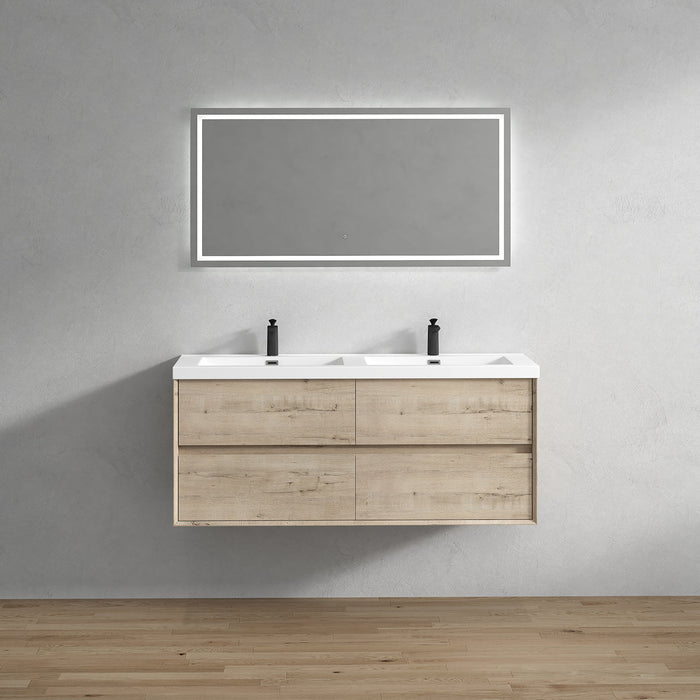 Kingdee 24"-84" Wall Mounted Vanity with Reinforced Acrylic Sink