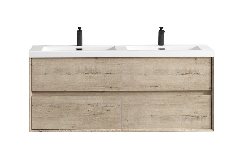 Kingdee 24"-84" Wall Mounted Vanity with Reinforced Acrylic Sink