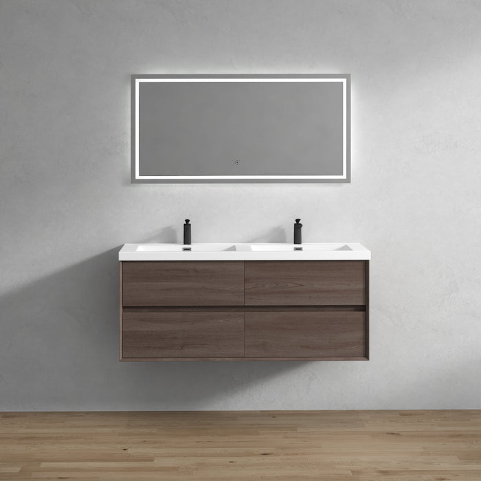 Kingdee 24"-84" Wall Mounted Vanity with Reinforced Acrylic Sink
