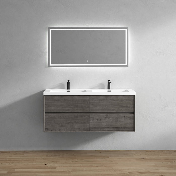 Kingdee 24"-84" Wall Mounted Vanity with Reinforced Acrylic Sink