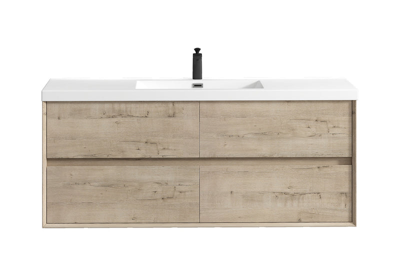 Kingdee 24"-84" Wall Mounted Vanity with Reinforced Acrylic Sink