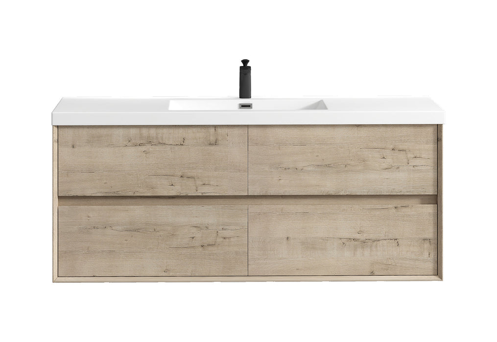 Kingdee 24"-84" Wall Mounted Vanity with Reinforced Acrylic Sink