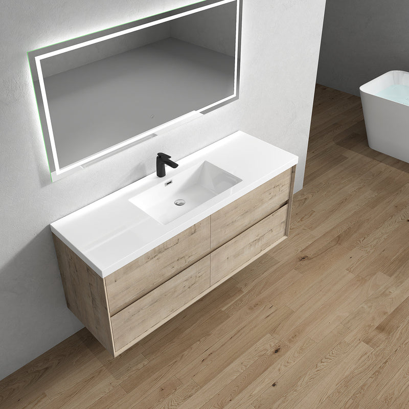 Kingdee 24"-84" Wall Mounted Vanity with Reinforced Acrylic Sink