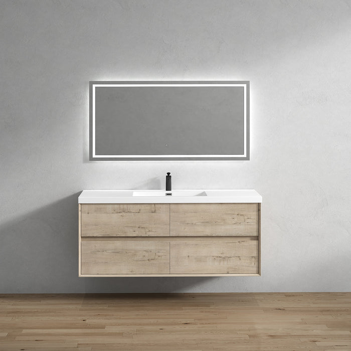 Kingdee 24"-84" Wall Mounted Vanity with Reinforced Acrylic Sink