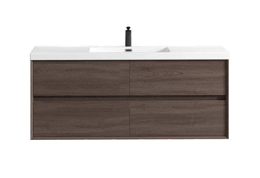 Kingdee 24"-84" Wall Mounted Vanity with Reinforced Acrylic Sink