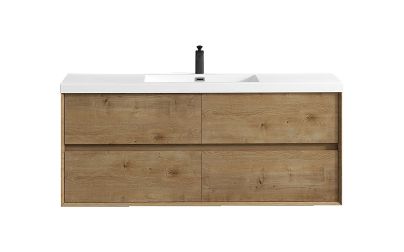 Kingdee 24"-84" Wall Mounted Vanity with Reinforced Acrylic Sink