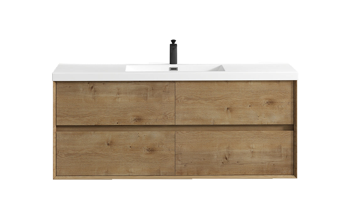 Kingdee 24"-84" Wall Mounted Vanity with Reinforced Acrylic Sink