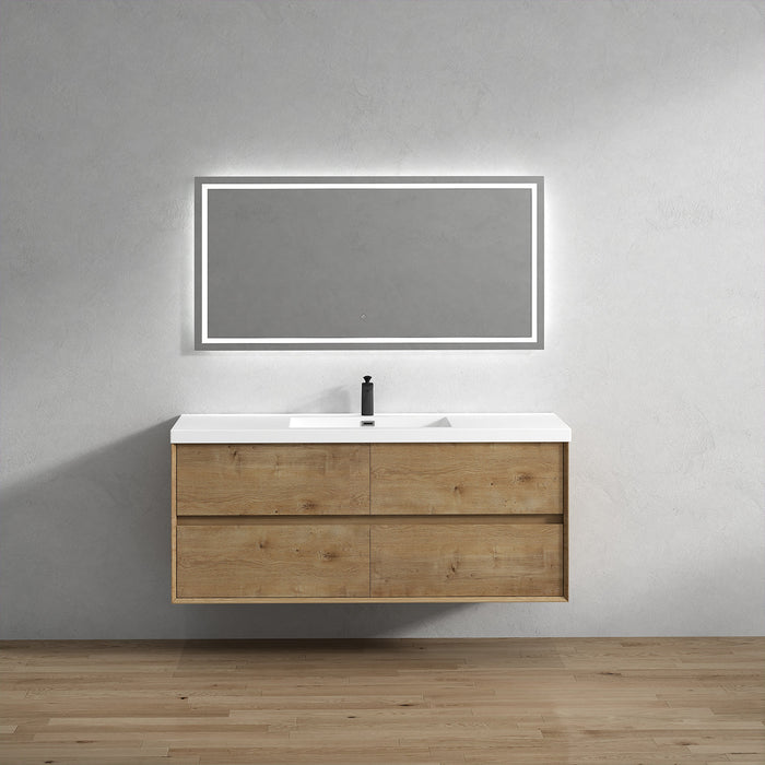 Kingdee 24"-84" Wall Mounted Vanity with Reinforced Acrylic Sink