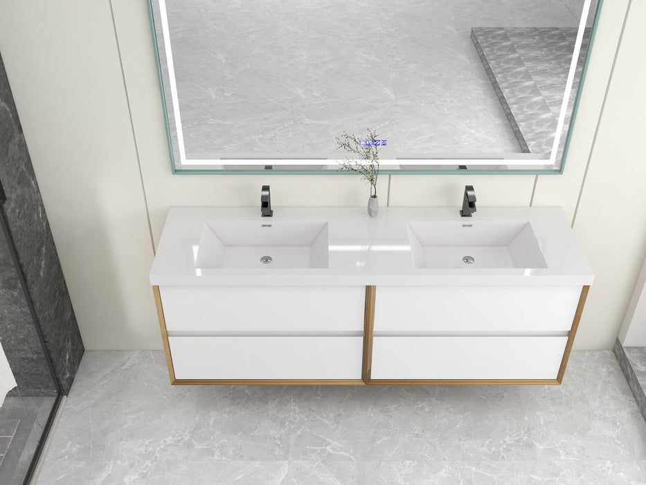 Kingdee 24"-84" Wall Mounted Vanity with Reinforced Acrylic Sink