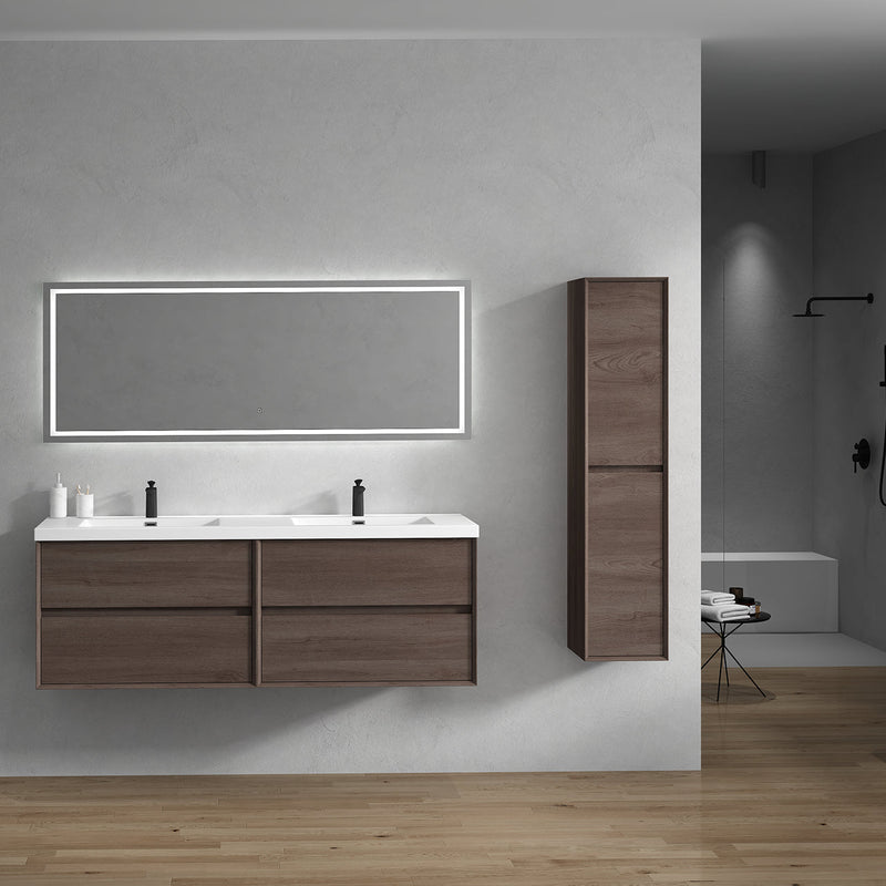 Kingdee 24"-84" Wall Mounted Vanity with Reinforced Acrylic Sink