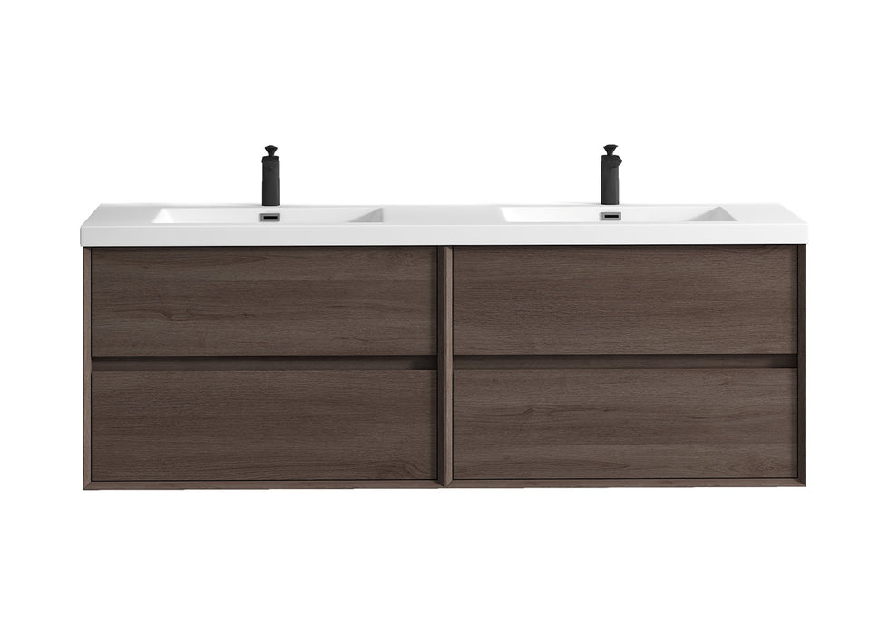 Kingdee 24"-84" Wall Mounted Vanity with Reinforced Acrylic Sink