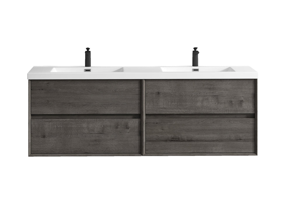 Kingdee 24"-84" Wall Mounted Vanity with Reinforced Acrylic Sink