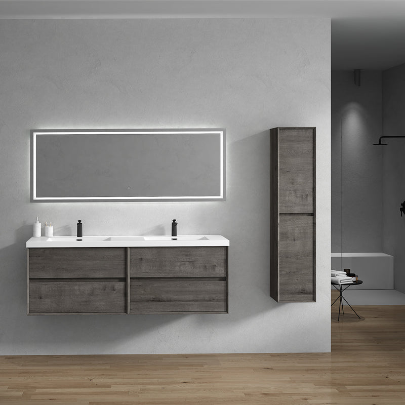 Kingdee 24"-84" Wall Mounted Vanity with Reinforced Acrylic Sink