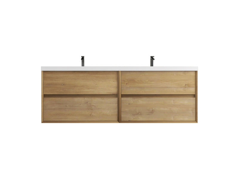 Kingdee 24"-84" Wall Mounted Vanity with Reinforced Acrylic Sink