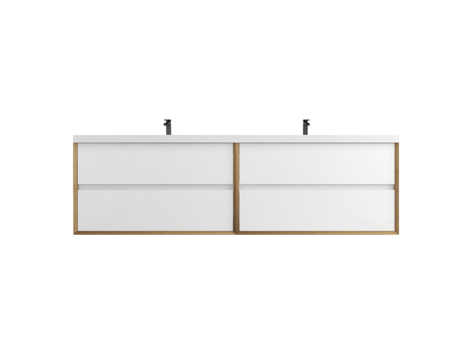 Kingdee 24"-84" Wall Mounted Vanity with Reinforced Acrylic Sink