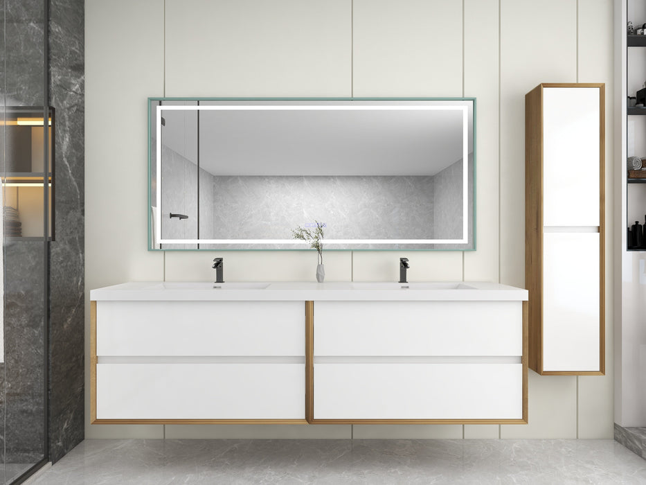 Kingdee 24"-84" Wall Mounted Vanity with Reinforced Acrylic Sink