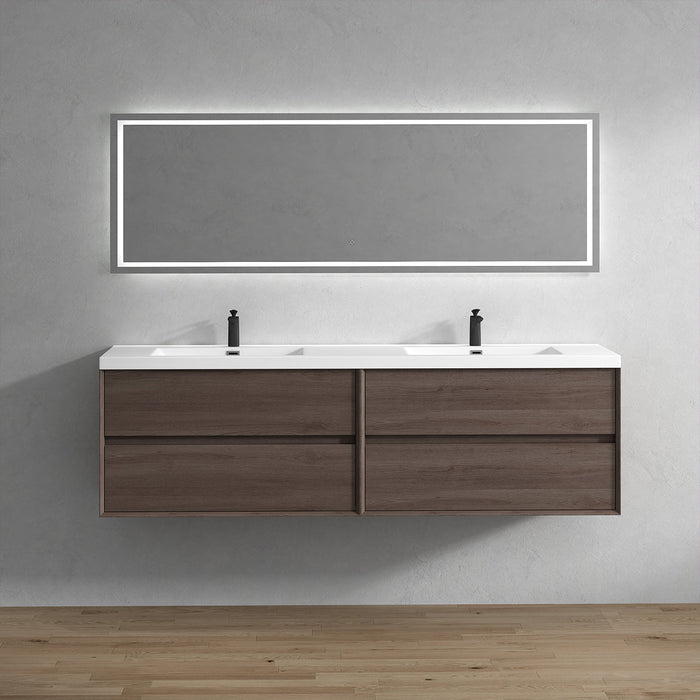 Kingdee 24"-84" Wall Mounted Vanity with Reinforced Acrylic Sink