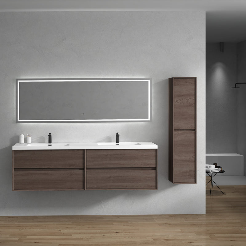 Kingdee 24"-84" Wall Mounted Vanity with Reinforced Acrylic Sink (image 4)
