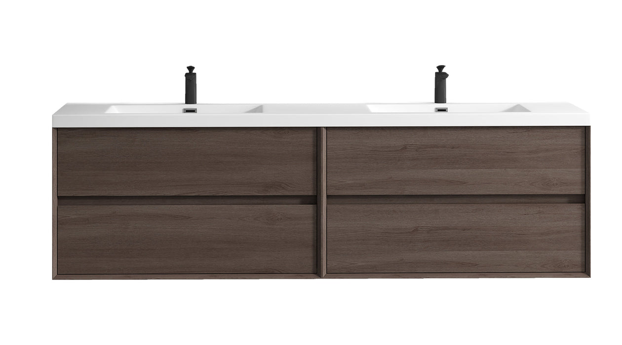 Kingdee 24"-84" Wall Mounted Vanity with Reinforced Acrylic Sink