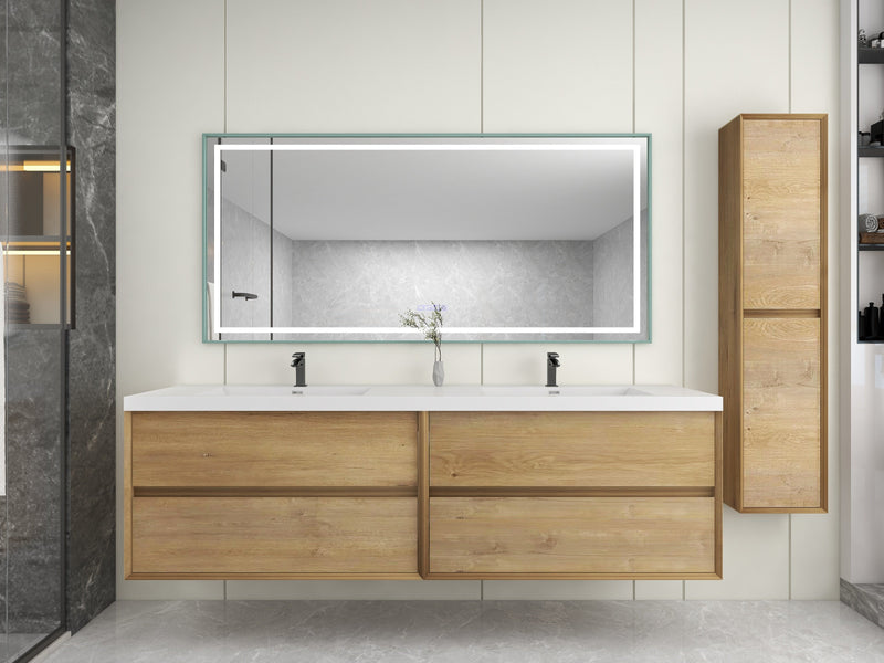 Kingdee 24"-84" Wall Mounted Vanity with Reinforced Acrylic Sink (image 6)