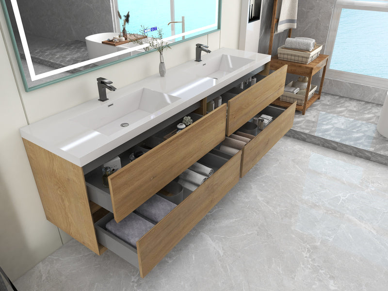 Kingdee 24"-84" Wall Mounted Vanity with Reinforced Acrylic Sink (image 7)