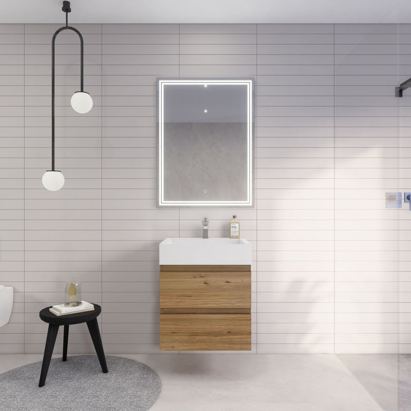 Monterey 24" Wall Mounted Vanity with Reinforced Acrylic Sinks