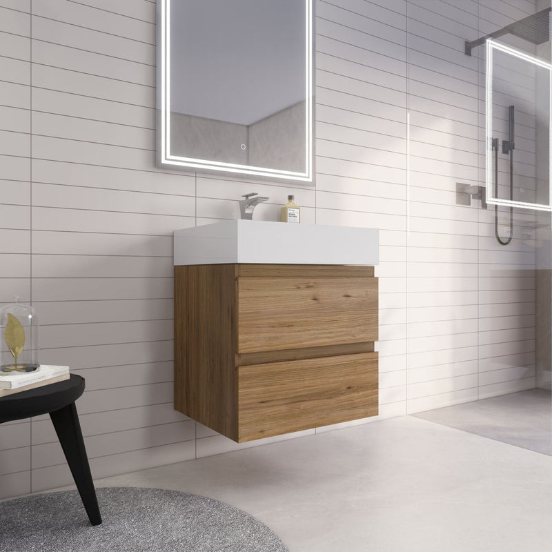 Monterey 24" Wall Mounted Vanity with Reinforced Acrylic Sinks