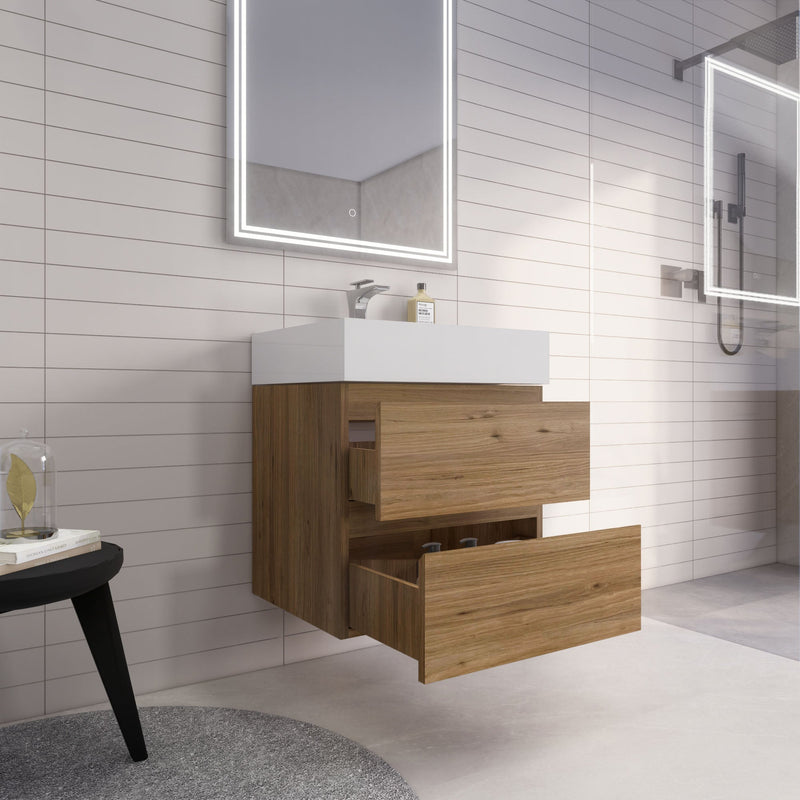 Monterey 24" Wall Mounted Vanity with Reinforced Acrylic Sinks