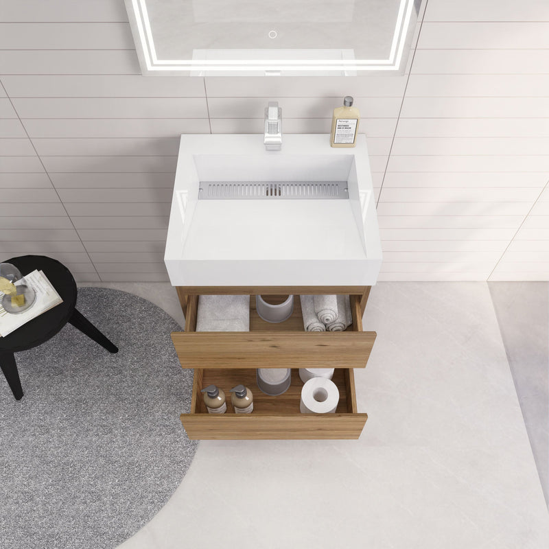 Monterey 24" Wall Mounted Vanity with Reinforced Acrylic Sinks