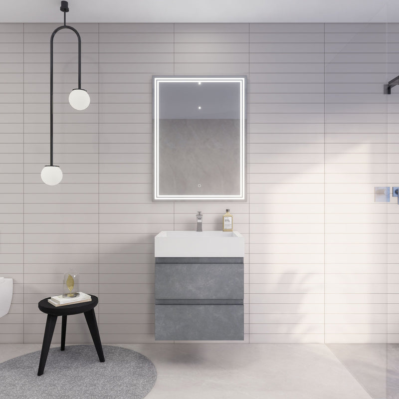 Monterey 24" Wall Mounted Vanity with Reinforced Acrylic Sinks