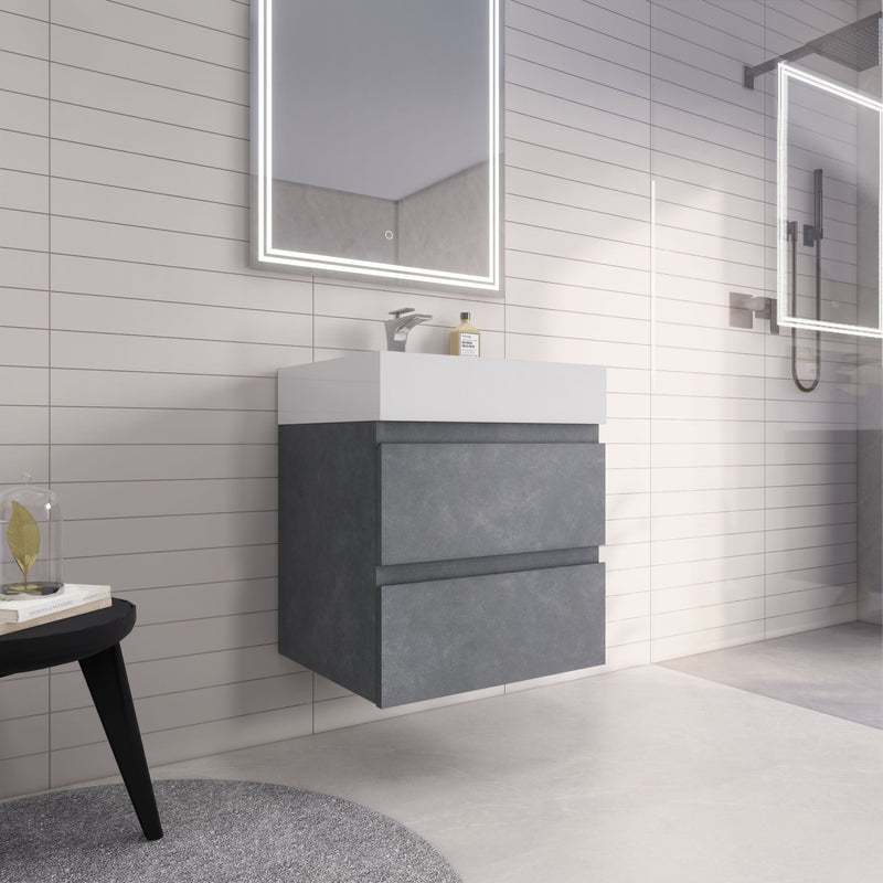 Monterey 24" Wall Mounted Vanity with Reinforced Acrylic Sinks