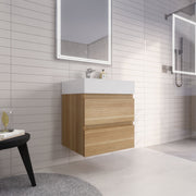 Monterey 24" Wall Mounted Vanity with Reinforced Acrylic Sinks (image 3)