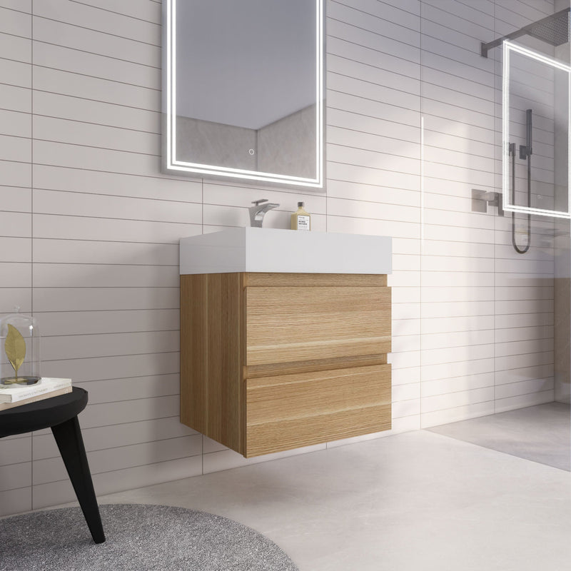 Monterey 24" Wall Mounted Vanity with Reinforced Acrylic Sinks (image 3)