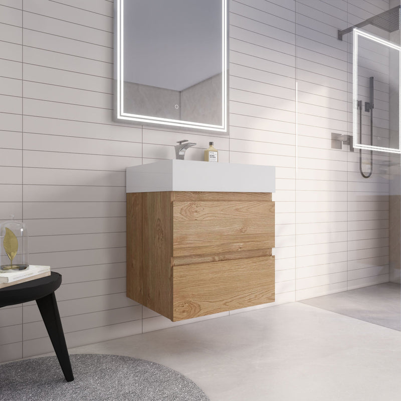 Monterey 24" Wall Mounted Vanity with Reinforced Acrylic Sinks