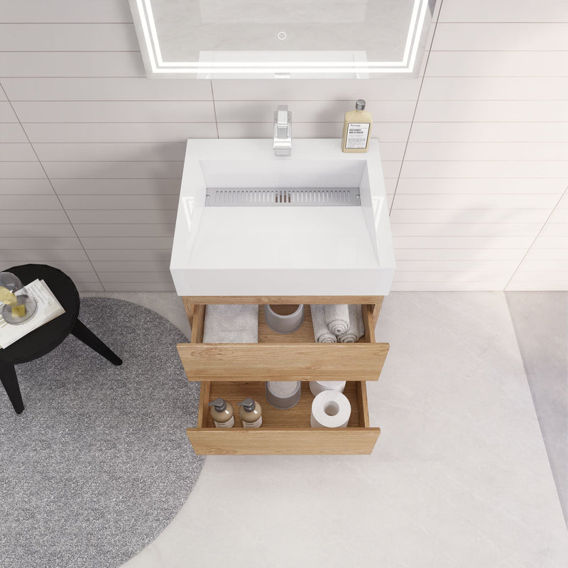 Monterey 24" Wall Mounted Vanity with Reinforced Acrylic Sinks