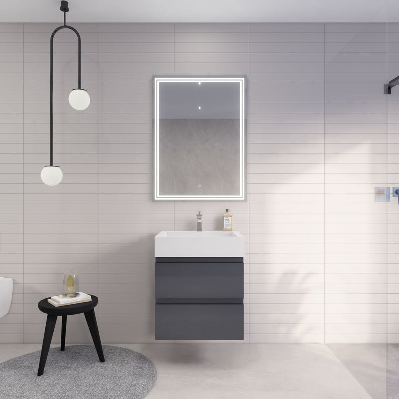 Monterey 24" Wall Mounted Vanity with Reinforced Acrylic Sinks