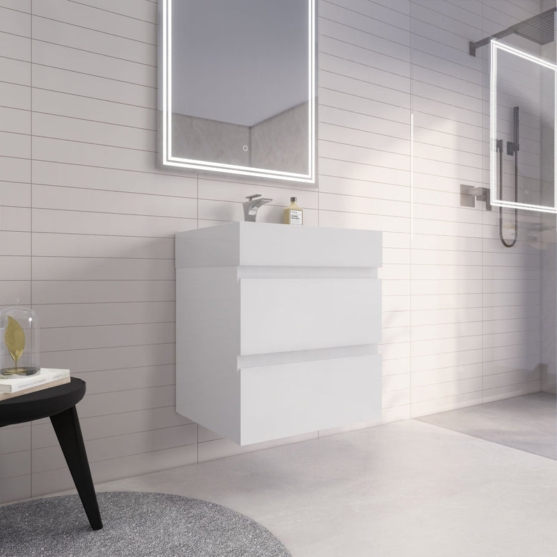 Monterey 24" Wall Mounted Vanity with Reinforced Acrylic Sinks