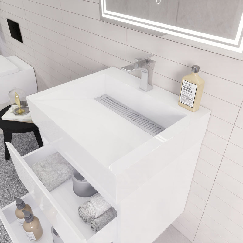 Monterey 24" Wall Mounted Vanity with Reinforced Acrylic Sinks