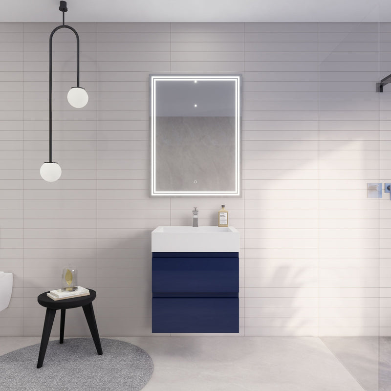 Monterey 24" Wall Mounted Vanity with Reinforced Acrylic Sinks