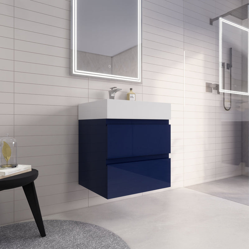 Monterey 24" Wall Mounted Vanity with Reinforced Acrylic Sinks