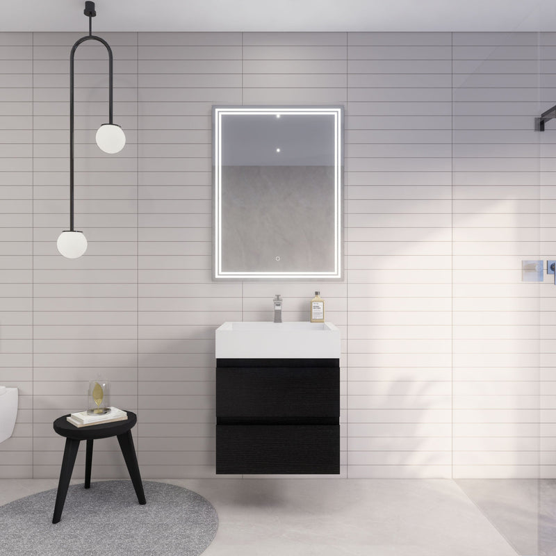 Monterey 24" Wall Mounted Vanity with Reinforced Acrylic Sinks