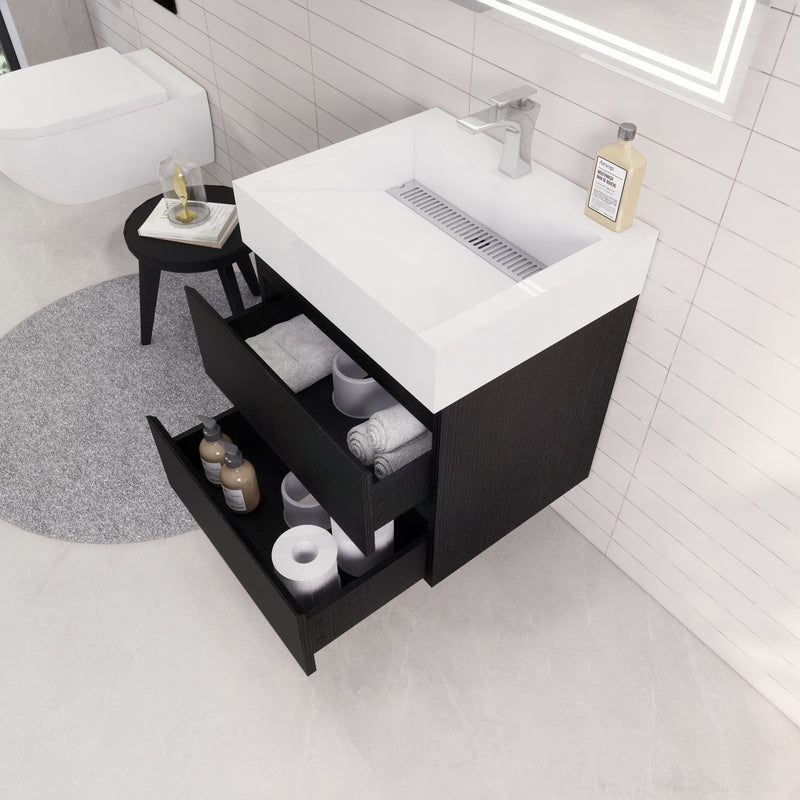 Monterey 24" Wall Mounted Vanity with Reinforced Acrylic Sinks