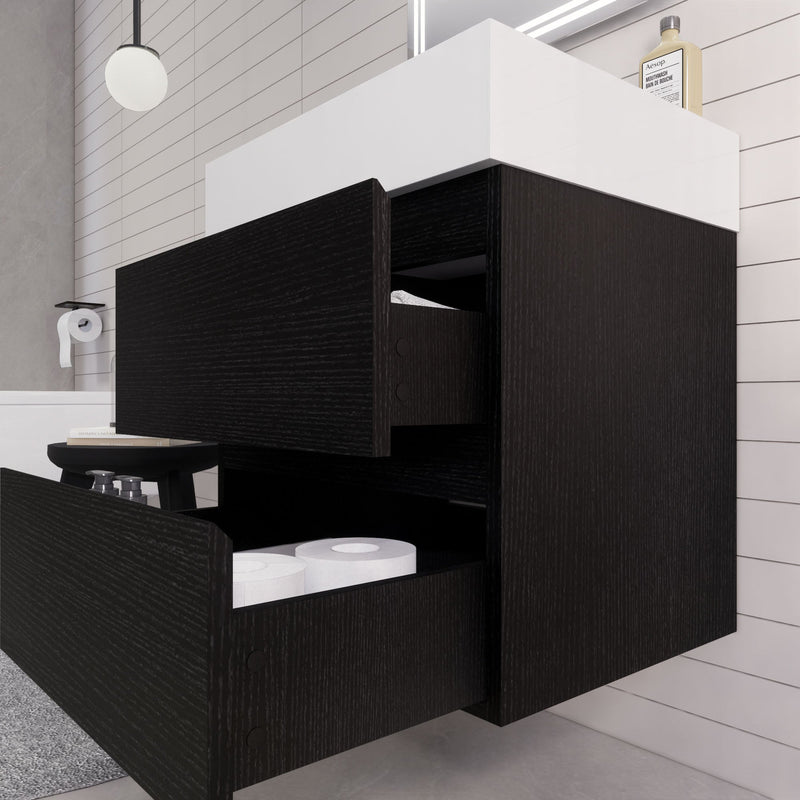 Monterey 24" Wall Mounted Vanity with Reinforced Acrylic Sinks