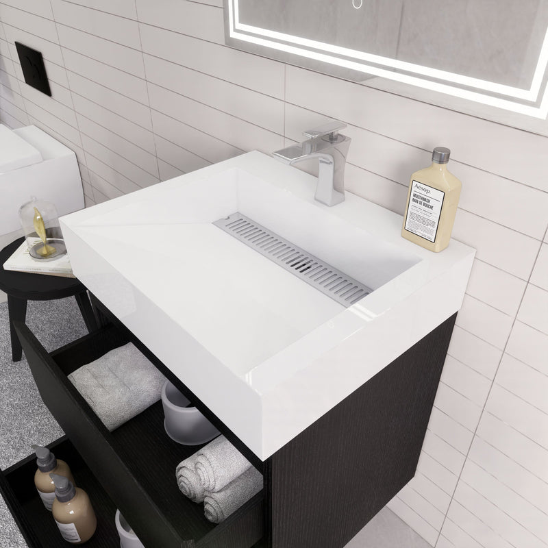 Monterey 24" Wall Mounted Vanity with Reinforced Acrylic Sinks