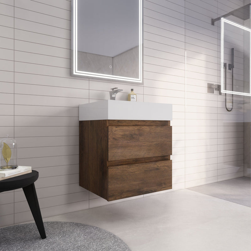Monterey 24" Wall Mounted Vanity with Reinforced Acrylic Sinks (image 7)