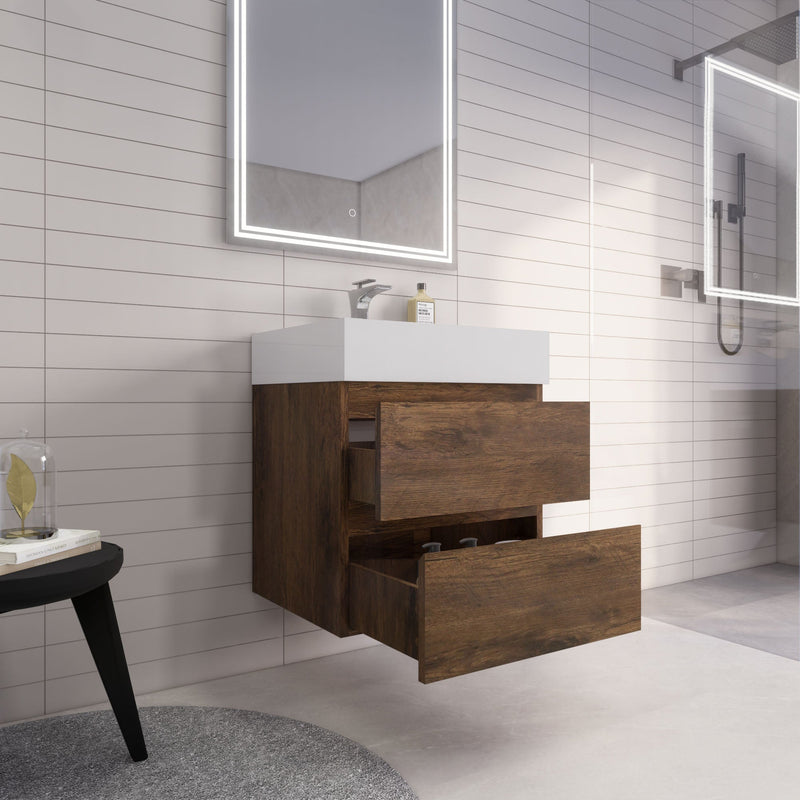 Monterey 24" Wall Mounted Vanity with Reinforced Acrylic Sinks (image 8)