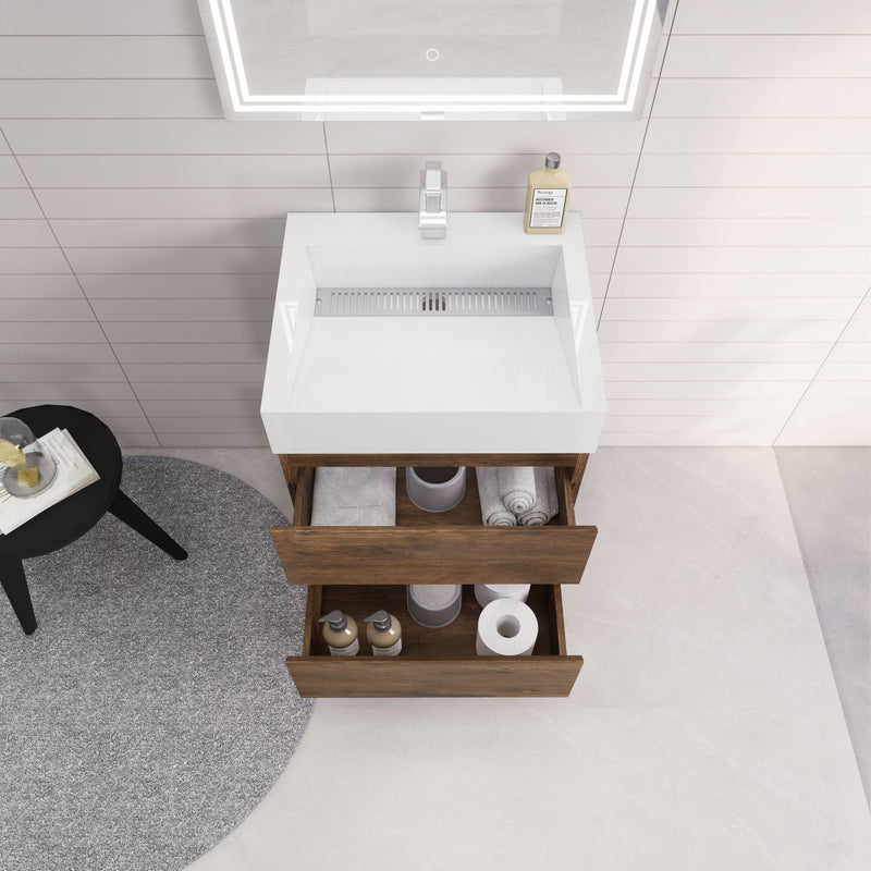 Monterey 24" Wall Mounted Vanity with Reinforced Acrylic Sinks