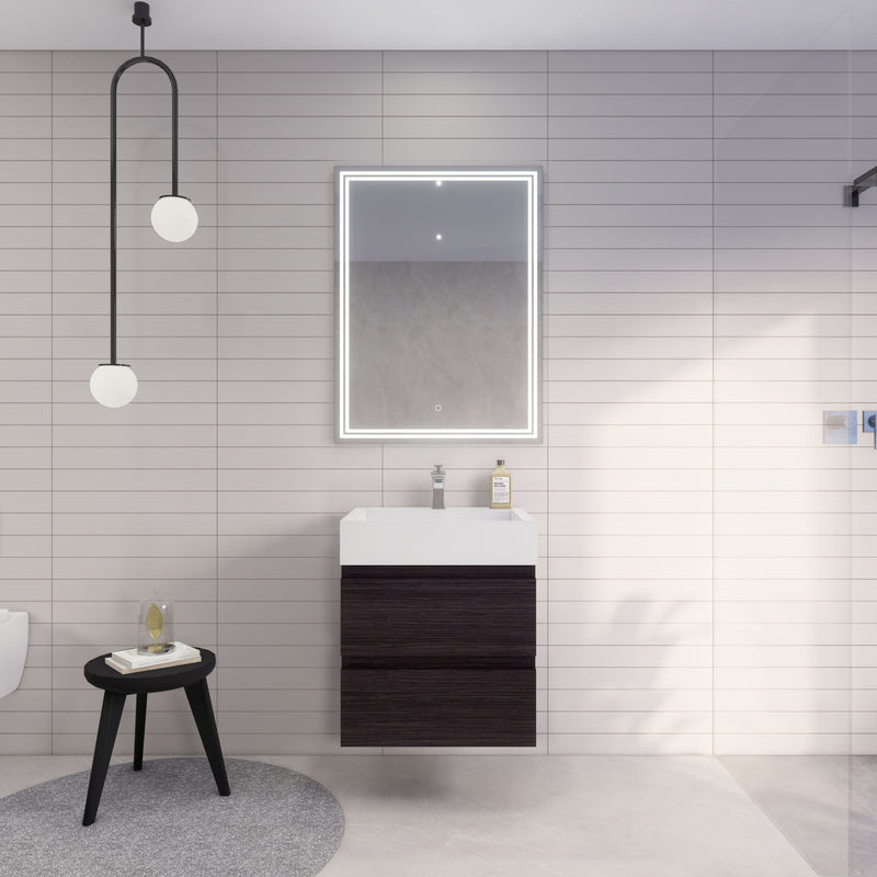 Monterey 24" Wall Mounted Vanity with Reinforced Acrylic Sinks