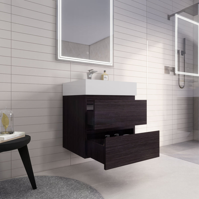 Monterey 24" Wall Mounted Vanity with Reinforced Acrylic Sinks
