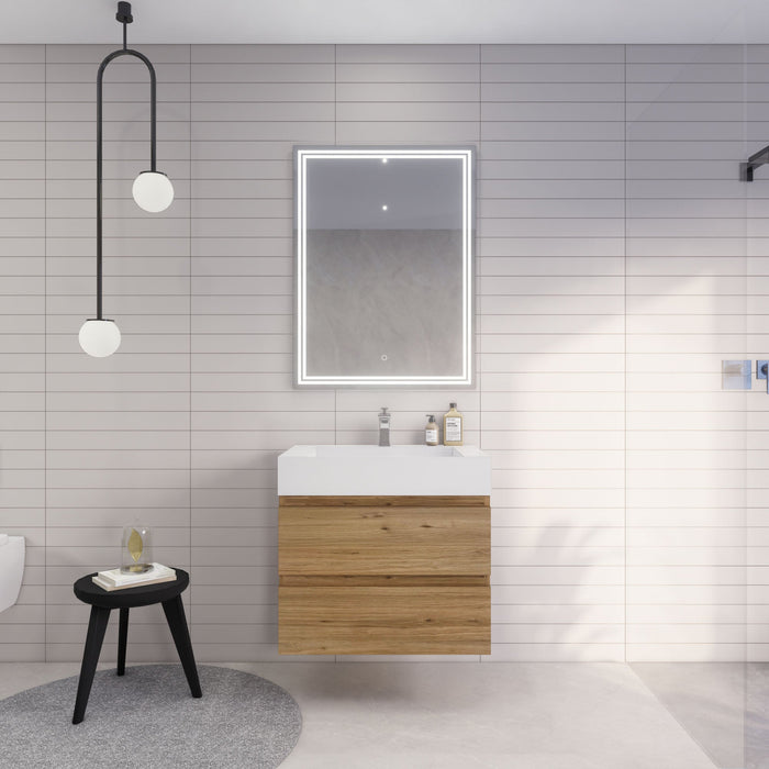 Monterey 30" Wall Mounted Vanity with Reinforced Acrylic Sinks